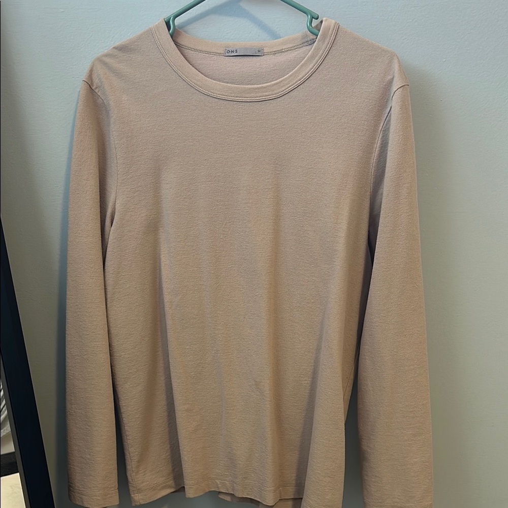 Tan Long Sleeve Tee Classic Design